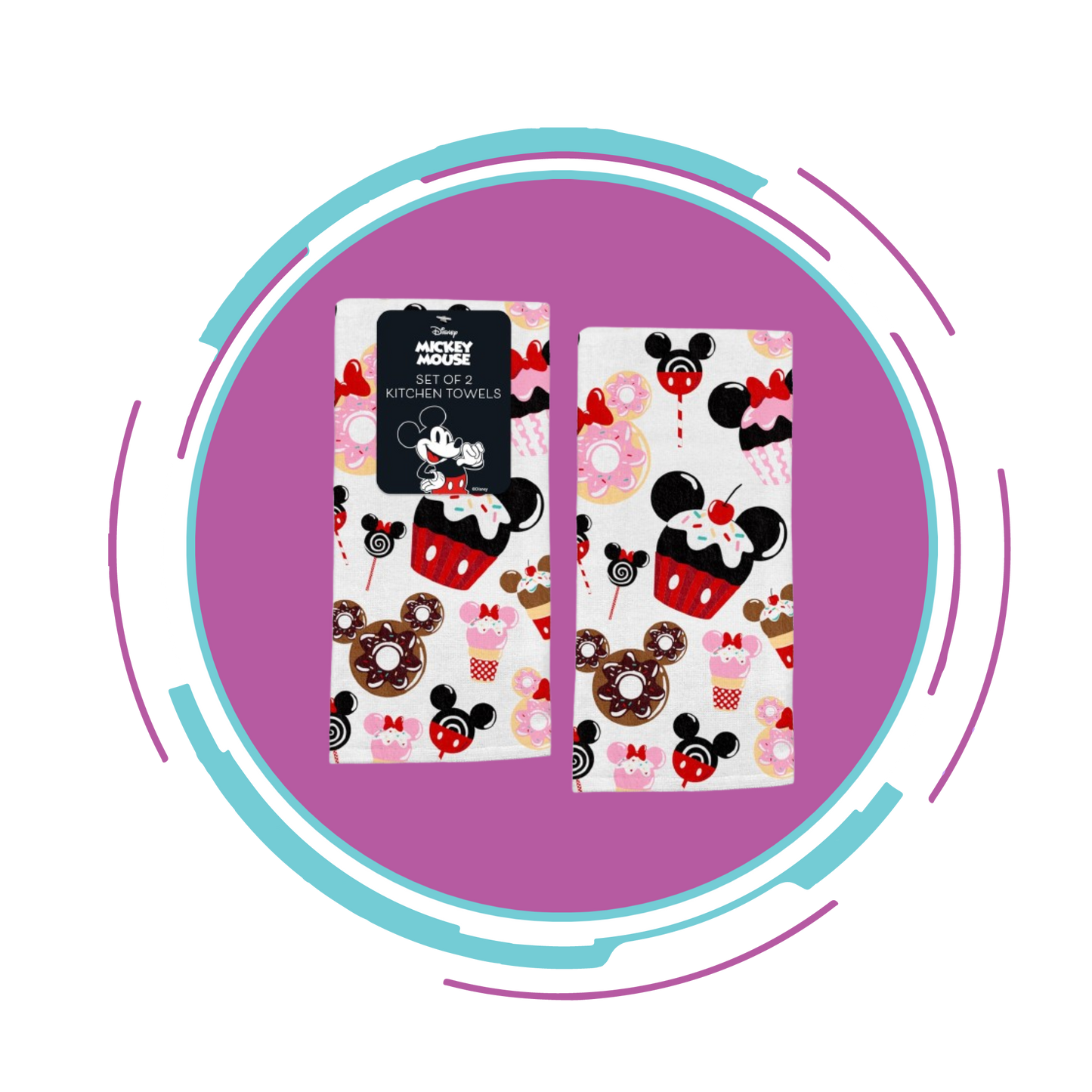 Disney Kitchen Towels – 2-Pack (100% Cotton)