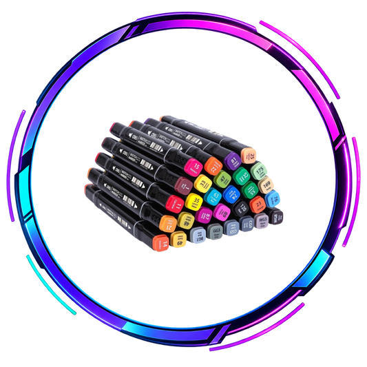 Deli Dual-Tip Sketch Markers – 30 Colours with Carry Case